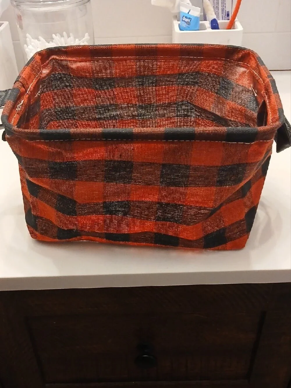 Black And Red Plaid Stoarage Containers